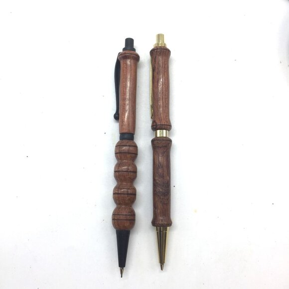 Handcrafted Wooden Mechanical Pencil Set With Brass Accents - Picture 6 of 8
